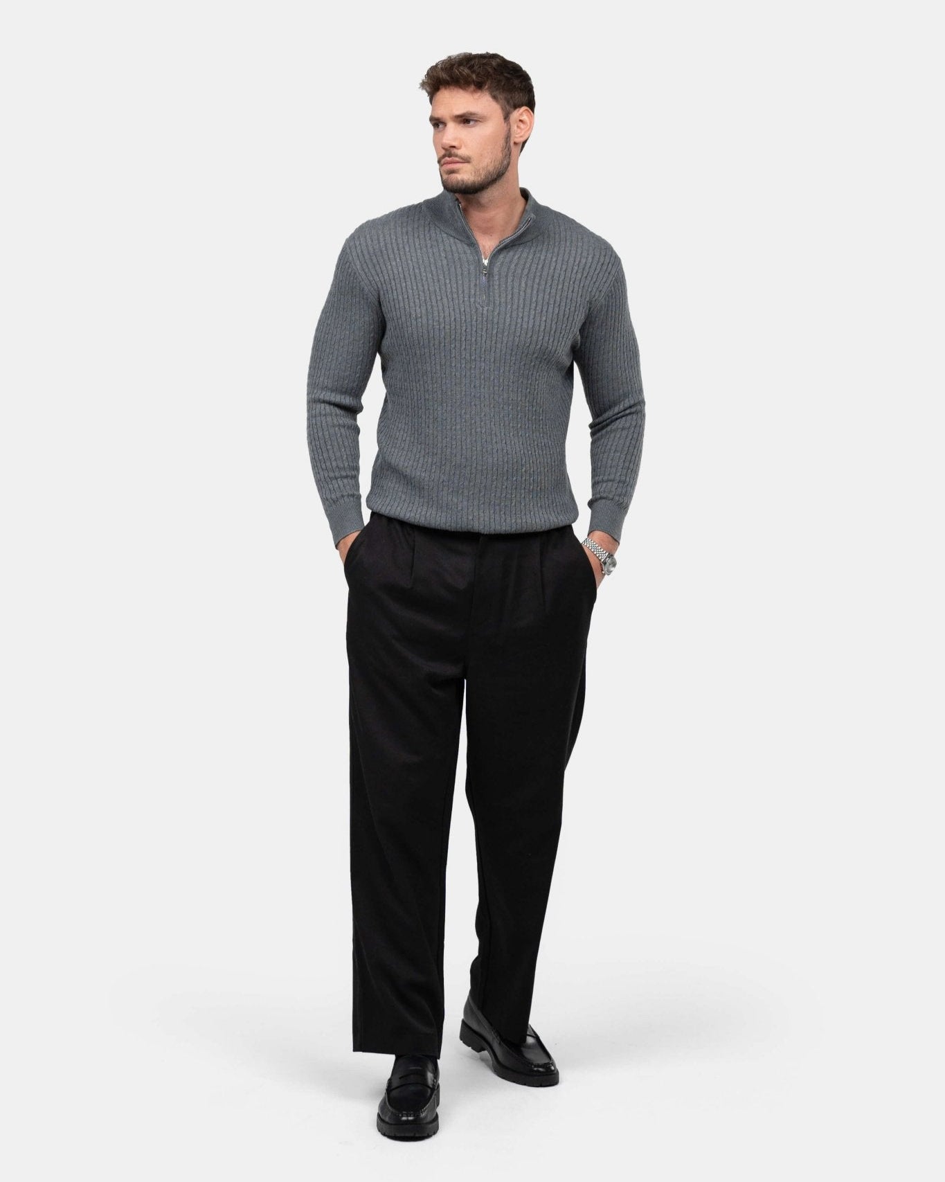 Half Zip Strik Grå | Skagen - clothing.dk